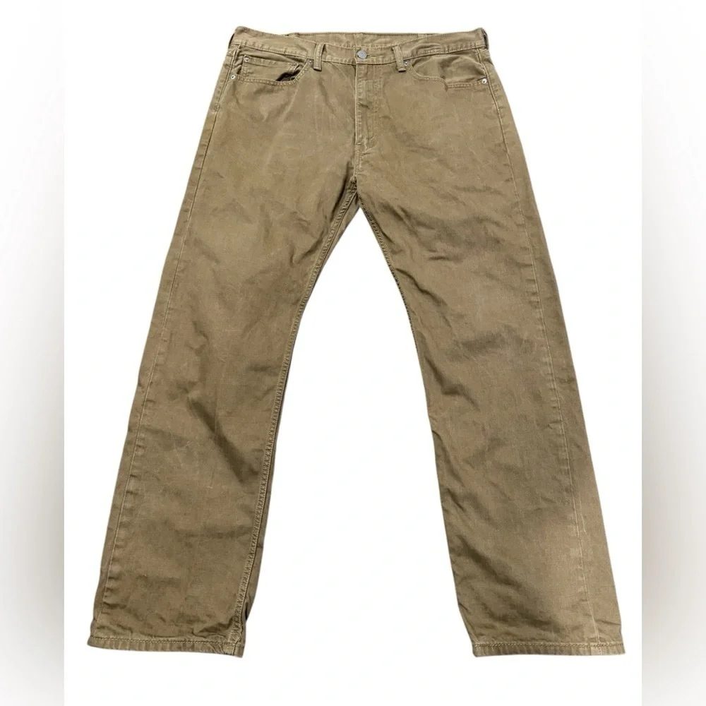 Levi's 505™ Straight-Fit Stretch Slub Twill Jeans Men’s Size 38x32 Brown Camel